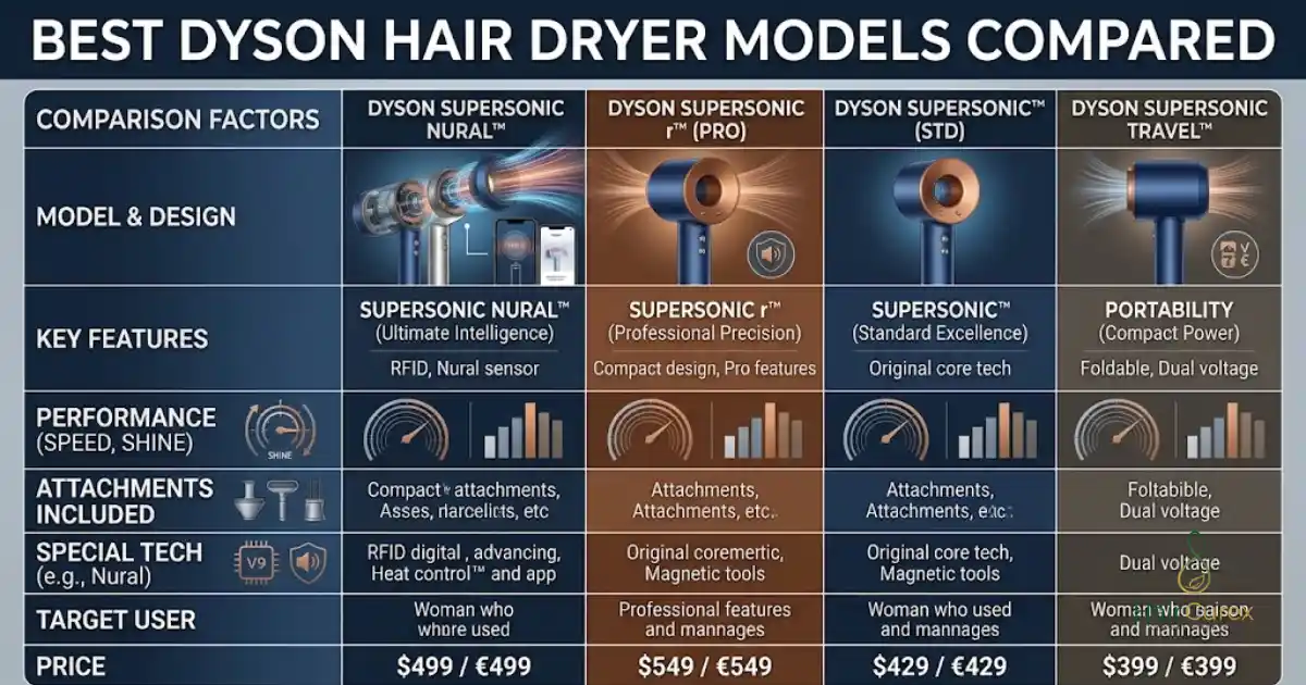 Best Dyson Hair Dryer Models Compared