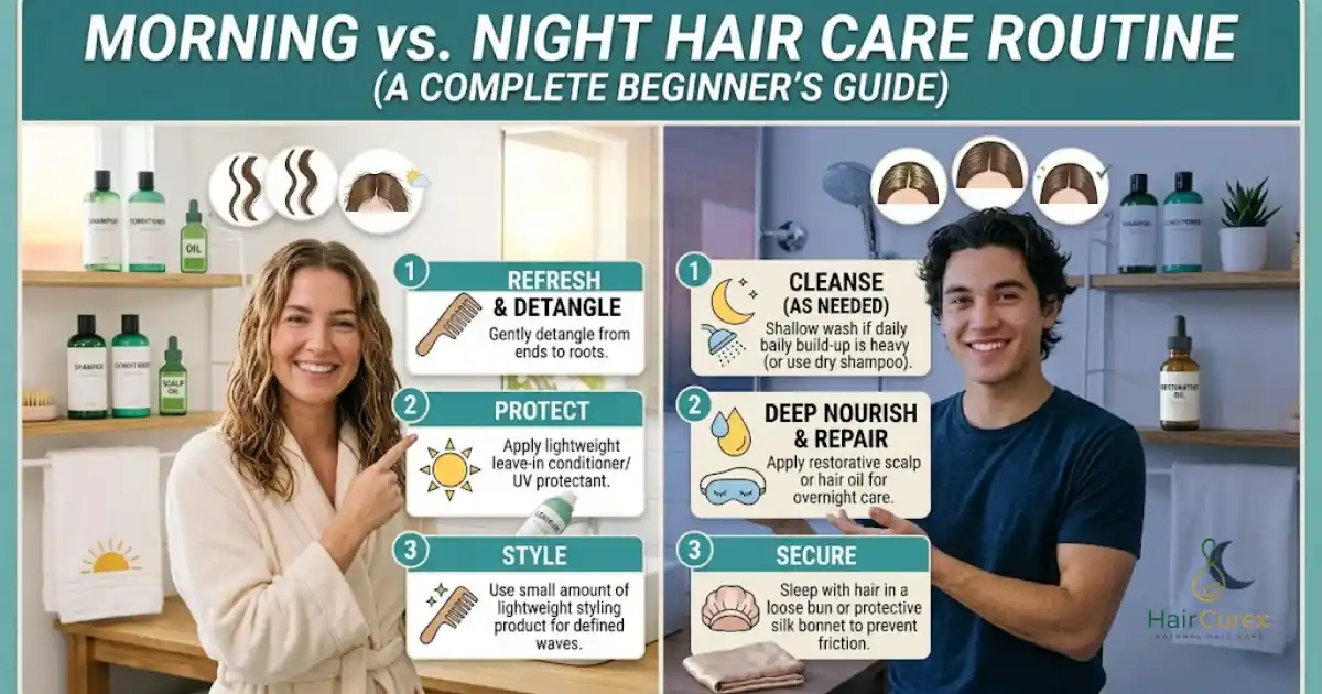 Morning vs. Night Hair Care Routine