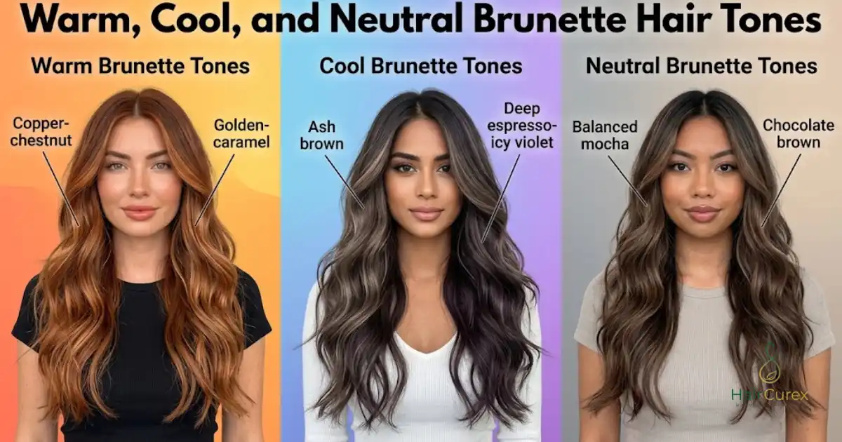 Warm, Cool, and Neutral Brunette Hair Tones